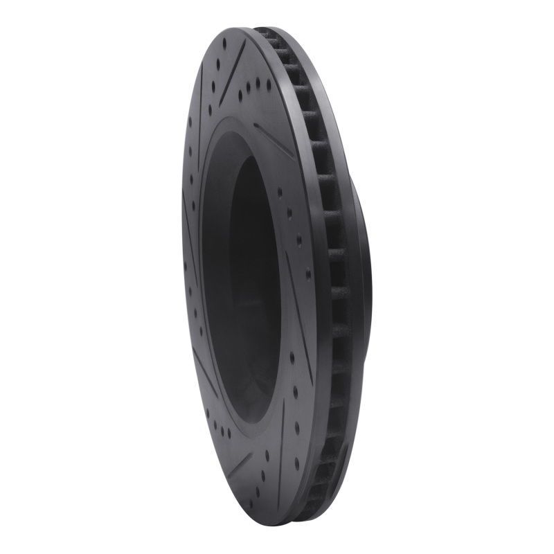 Jeep Liberty Brake Rotor (1) - Front Right - R1 Concepts - Drilled & Slotted - Black - `11-`12